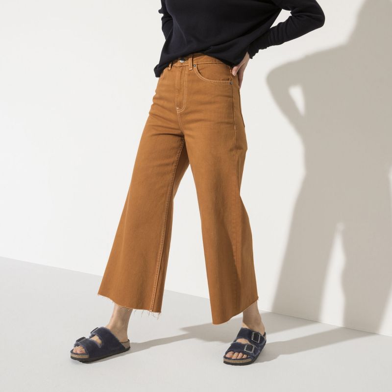 Birkenstock Arizona VL Shearling Midnight Suede Leather Narrow Slides (1020583)