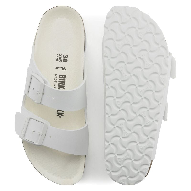 Birkenstock Arizona Birko-Flor Regular Women's/Men's Slides for Wide Feet for Summer, White (1019061)