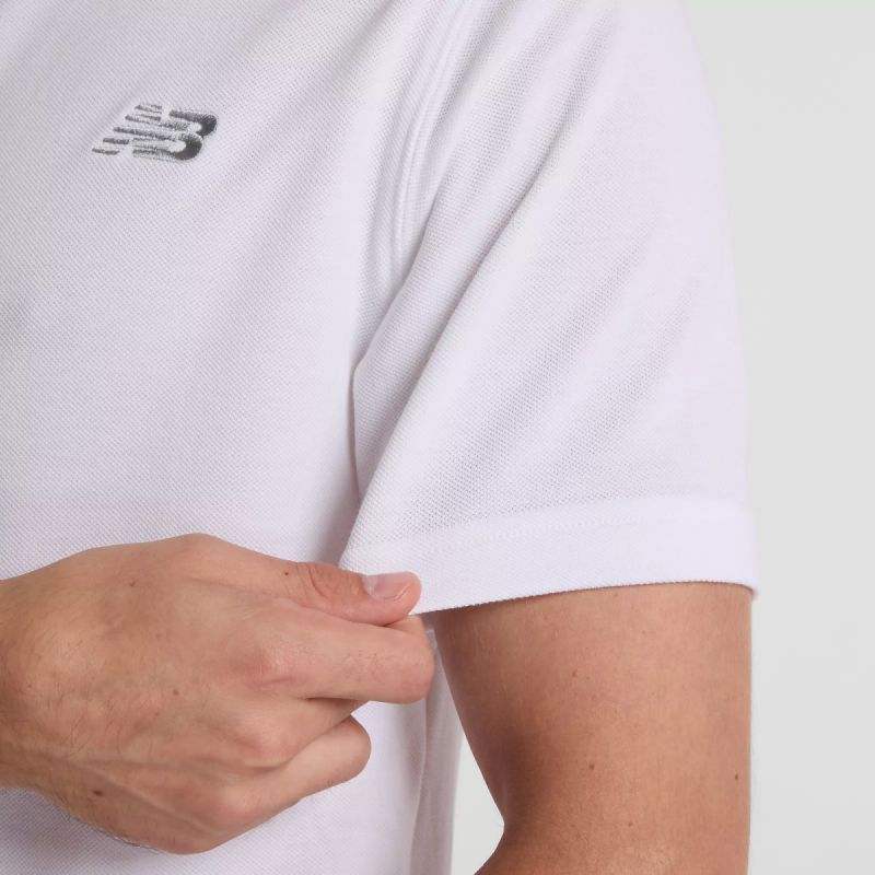 New Balance Cotton Pique Polo Shirt M MT51519WT