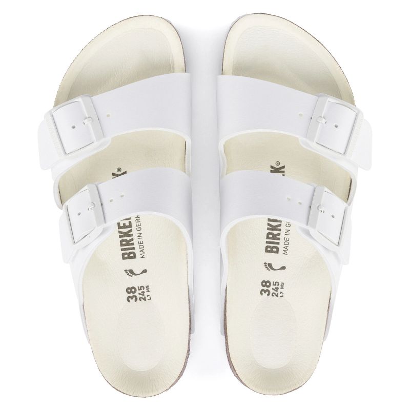 Birkenstock Arizona Birko-Flor Regular Women's/Men's Slides for Wide Feet for Summer, White (1019061)