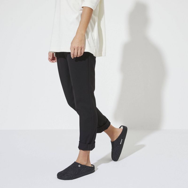 Birkenstock Zermatt Anthracite wool felt insulated slippers for women/men, regular size wide (1015090)