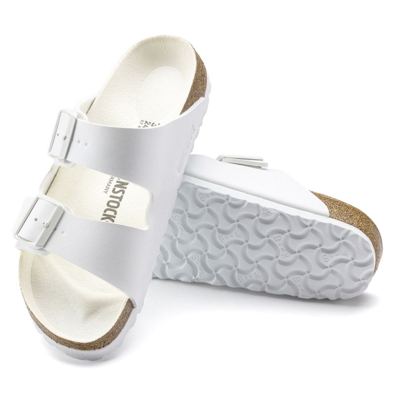 Birkenstock Arizona Birko-Flor Regular Women's/Men's Slides for Wide Feet for Summer, White (1019061)