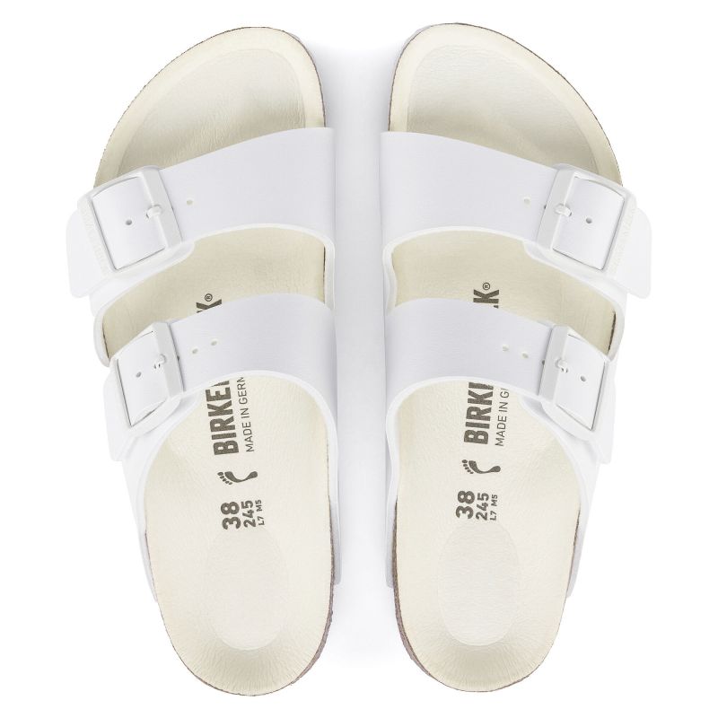 Birkenstock Arizona Birko-Flor Regular Women's/Men's Slides for Wide Feet for Summer, White (1019061)