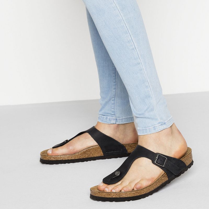 Birkenstock Gizeh NU Oiled Black Regular  for Women/Men (0845251)