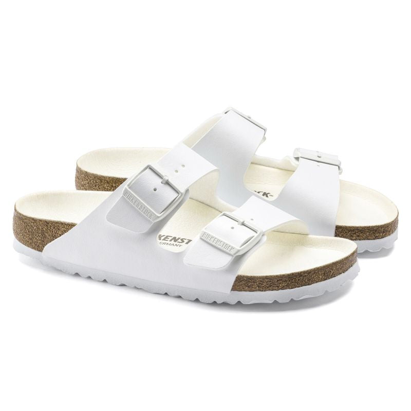 Birkenstock Arizona Birko-Flor Regular Women's/Men's Slides for Wide Feet for Summer, White (1019061)