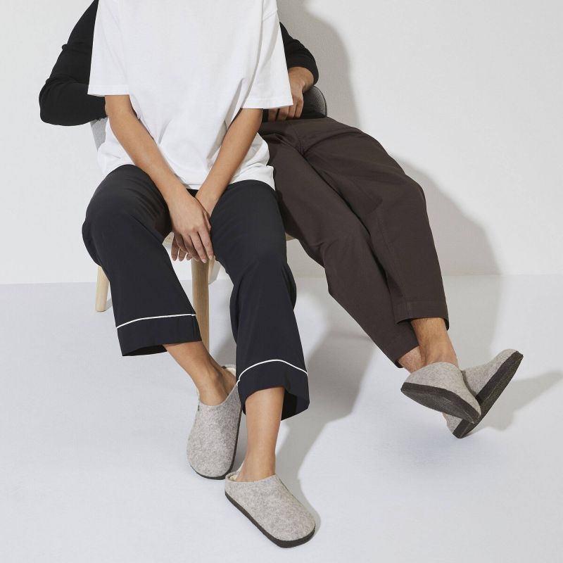 Birkenstock Zermatt Light Gray Wool Felt Insulated Men's/Women's Slippers Regular Wide (1015092)