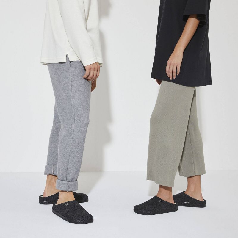 Birkenstock Zermatt Anthracite wool felt insulated slippers for women/men, regular size wide (1015090)