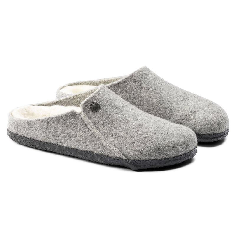 Birkenstock Zermatt Light Gray Wool Felt Insulated Men's/Women's Slippers Regular Wide (1015092)